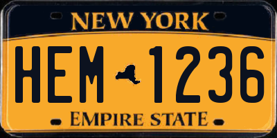 NY license plate HEM1236