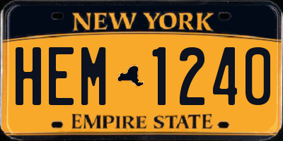 NY license plate HEM1240