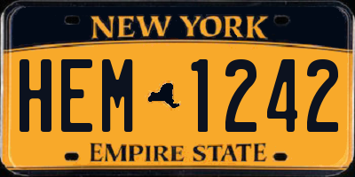 NY license plate HEM1242