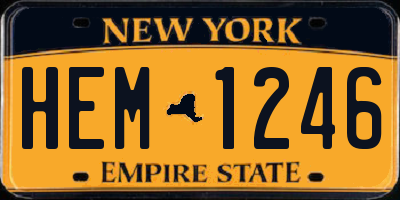 NY license plate HEM1246
