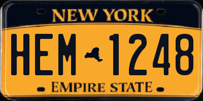 NY license plate HEM1248