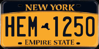 NY license plate HEM1250