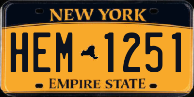 NY license plate HEM1251