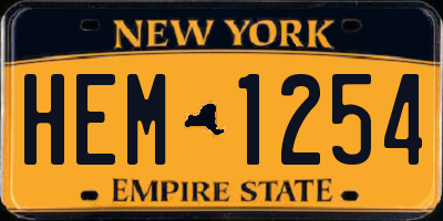 NY license plate HEM1254