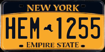 NY license plate HEM1255