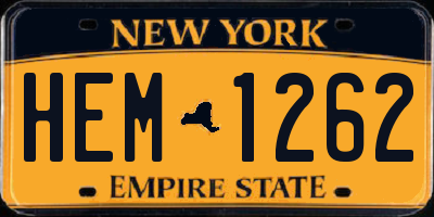 NY license plate HEM1262