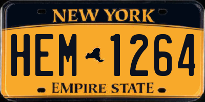 NY license plate HEM1264