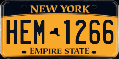 NY license plate HEM1266