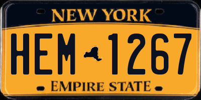 NY license plate HEM1267
