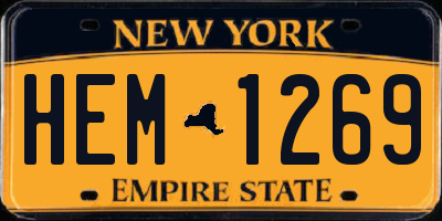 NY license plate HEM1269
