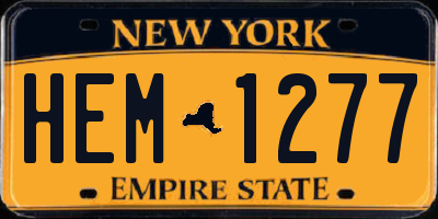NY license plate HEM1277