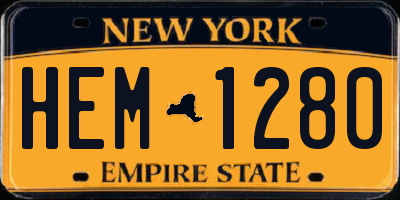 NY license plate HEM1280