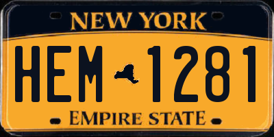 NY license plate HEM1281