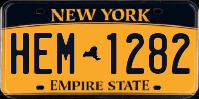 NY license plate HEM1282