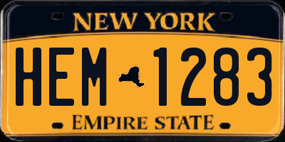 NY license plate HEM1283