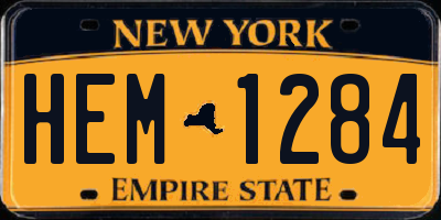 NY license plate HEM1284