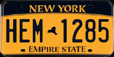 NY license plate HEM1285