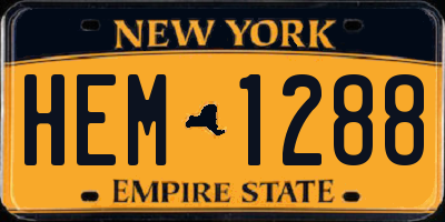 NY license plate HEM1288
