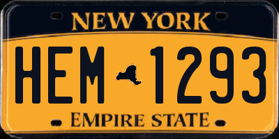 NY license plate HEM1293