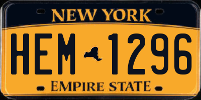NY license plate HEM1296