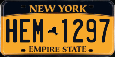 NY license plate HEM1297