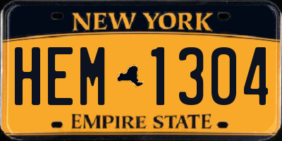 NY license plate HEM1304