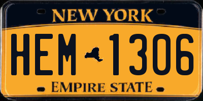 NY license plate HEM1306