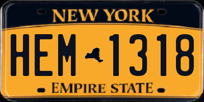 NY license plate HEM1318