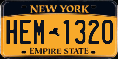 NY license plate HEM1320