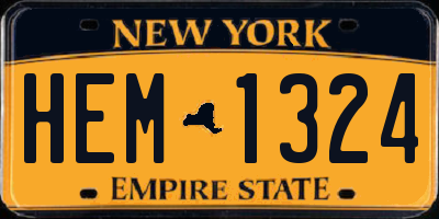 NY license plate HEM1324