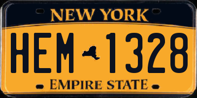 NY license plate HEM1328