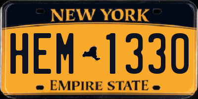 NY license plate HEM1330