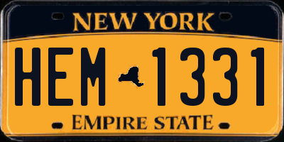 NY license plate HEM1331