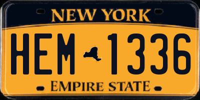 NY license plate HEM1336