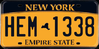 NY license plate HEM1338