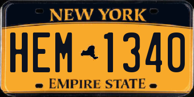 NY license plate HEM1340