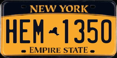 NY license plate HEM1350