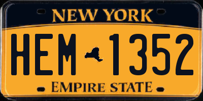 NY license plate HEM1352