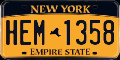 NY license plate HEM1358
