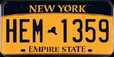 NY license plate HEM1359