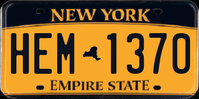 NY license plate HEM1370
