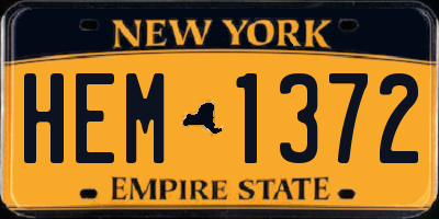 NY license plate HEM1372