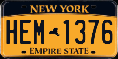 NY license plate HEM1376