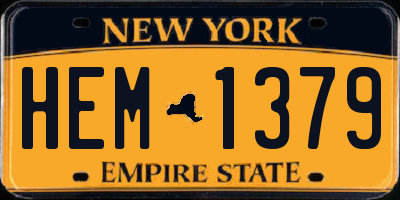 NY license plate HEM1379