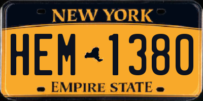 NY license plate HEM1380