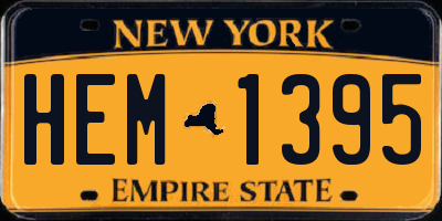 NY license plate HEM1395