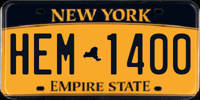 NY license plate HEM1400