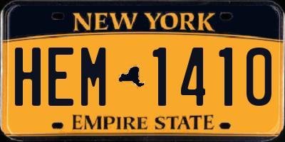 NY license plate HEM1410