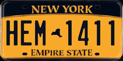 NY license plate HEM1411