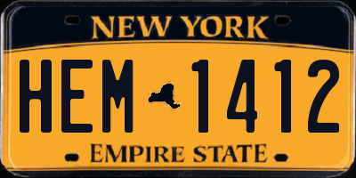 NY license plate HEM1412